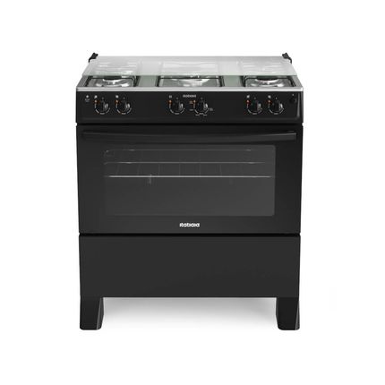 Fogão Itatiaia Star New 5 bocas Automático com Mesa de Inox Preto - Bivolt Fogão Itatiaia Star New 5 bocas Automático com Mesa de Inox Preto - Bivolt