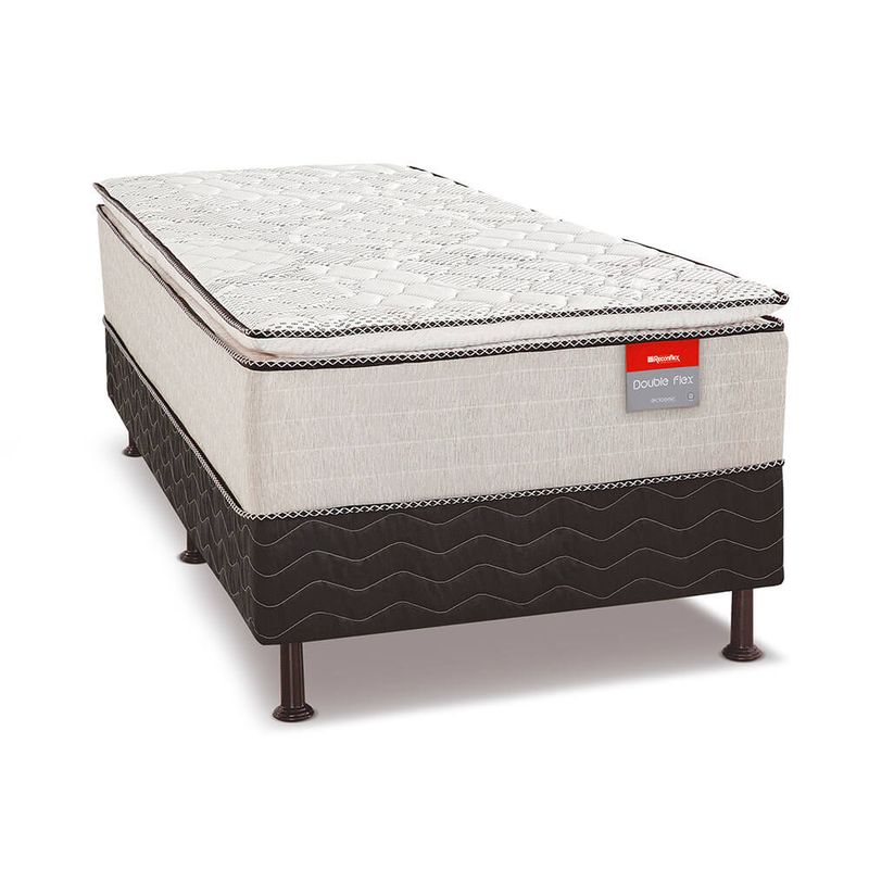 Colchobox Solteiro Reconflex Double 88cm D28 com Pillow - Preto