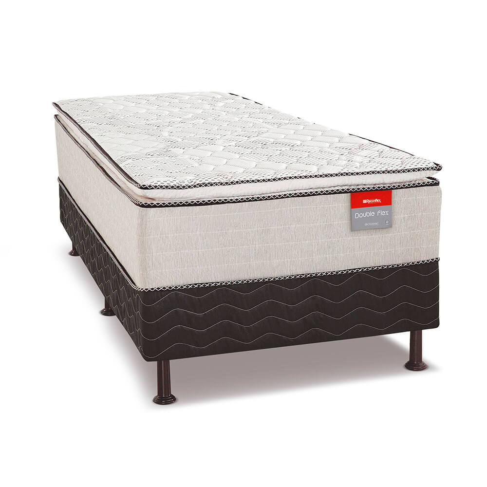 Colchobox Solteiro Reconflex Double 88cm D28 com Pillow - Preto