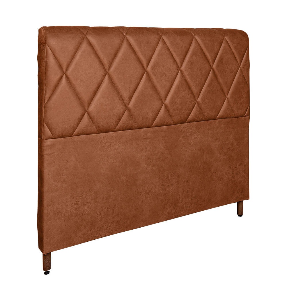 Cabeceira para Casal Tozatto Agata 138cm Tecido Aveludado - Ferrugem