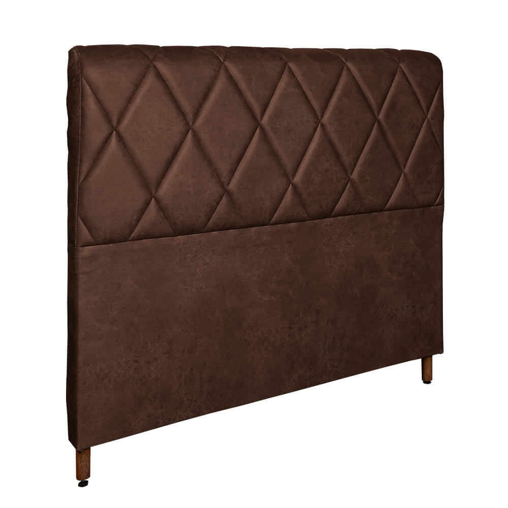 Cabeceira para Casal Queen Tozatto Agata 158cm com Tecido Veludo - Marrom