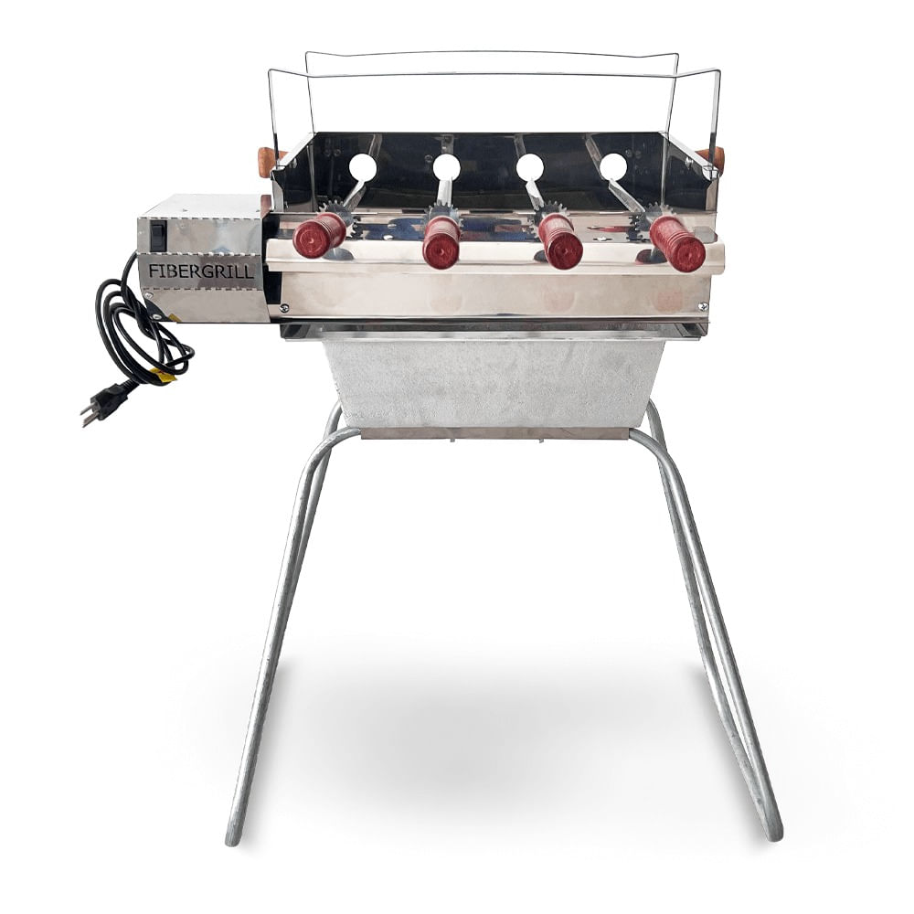 Churrasqueira Elétrica Slim Fibergrill Inox com 4 espetos