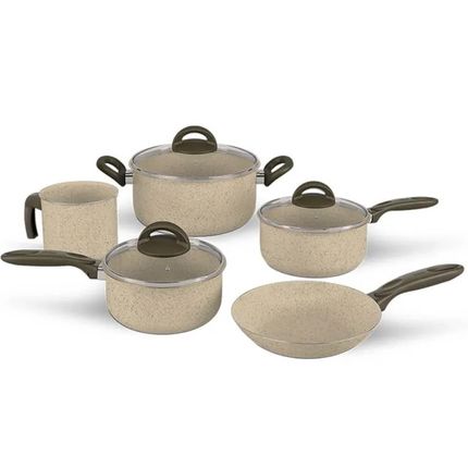 Conjunto de Panelas Brinox Ceramic Life Suprema 5 Peças - Vanilla Conjunto de Panelas Brinox Ceramic Life Suprema 5 Peças - Vanilla