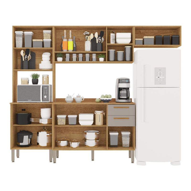Cozinha modulada Sallêto New Valência 4 peças com Vidro