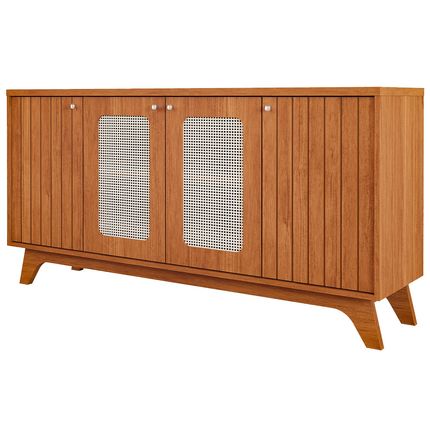 Aparador Cimol Isa com Tela e 4 Portas - Cinamomo Aparador Cimol Isa com Tela e 4 Portas - Cinamomo
