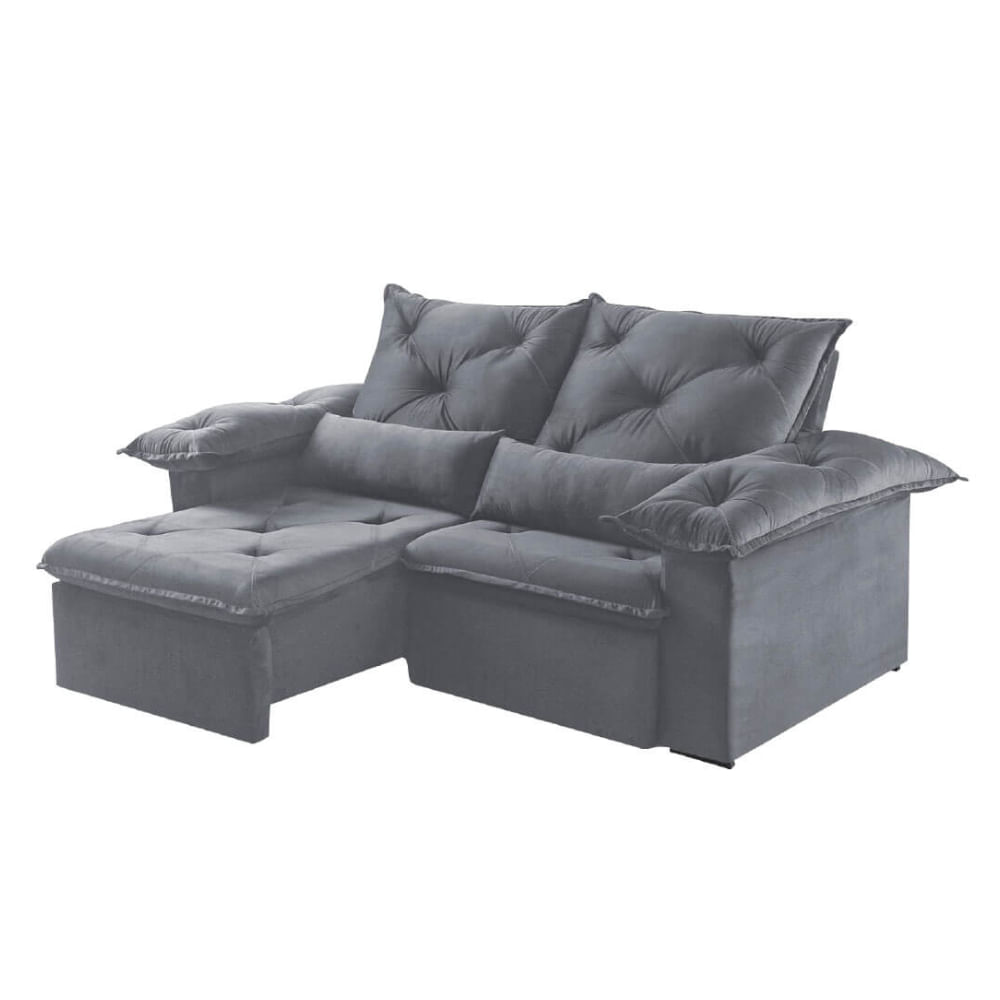 Sofá Retrátil e Reclinável Idealle Atlas 180cm BR25 INCA10 com Molas - Grafite