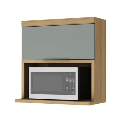 Armário Aéreo Nesher Marquesa 1 Porta Basculante com Nicho para Micro-ondas - Nature/Verde Armário Aéreo Nesher Marquesa 1 Porta Basculante com Nicho para Micro-ondas - Nature/Verde