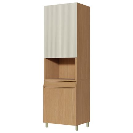 Paneleiro Nesher Simone Mendes 4 Portas e 1 Gaveta 70cm - Carvalho/Greige Paneleiro Nesher Simone Mendes 4 Portas e 1 Gaveta 70cm - Carvalho/Greige