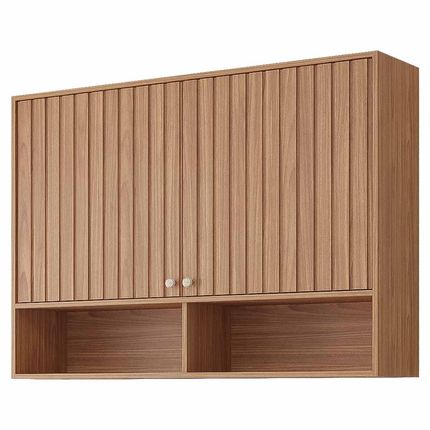 Armário Aéreo MGM Divina 120cm 2 portas com Nichos - Cinamomo Armário Aéreo MGM Divina 120cm 2 portas com Nichos - Cinamomo