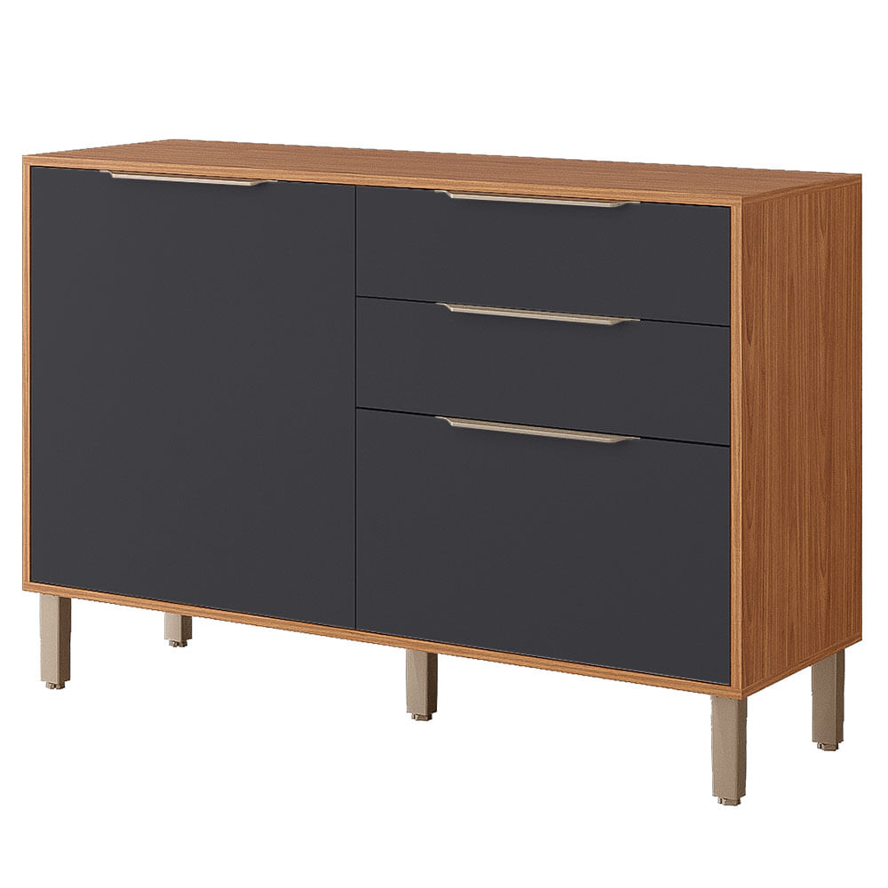 Balcão MGM Divina/Celeste 120cm 02 Portas com Tampo - Cinamomo/Titanium