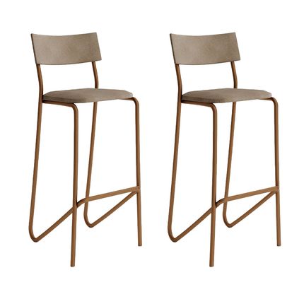 Conjunto com 2 Banquetas Carraro até 100KG com Encosto - Rosê Conjunto com 2 Banquetas Carraro até 100KG com Encosto - Rosê