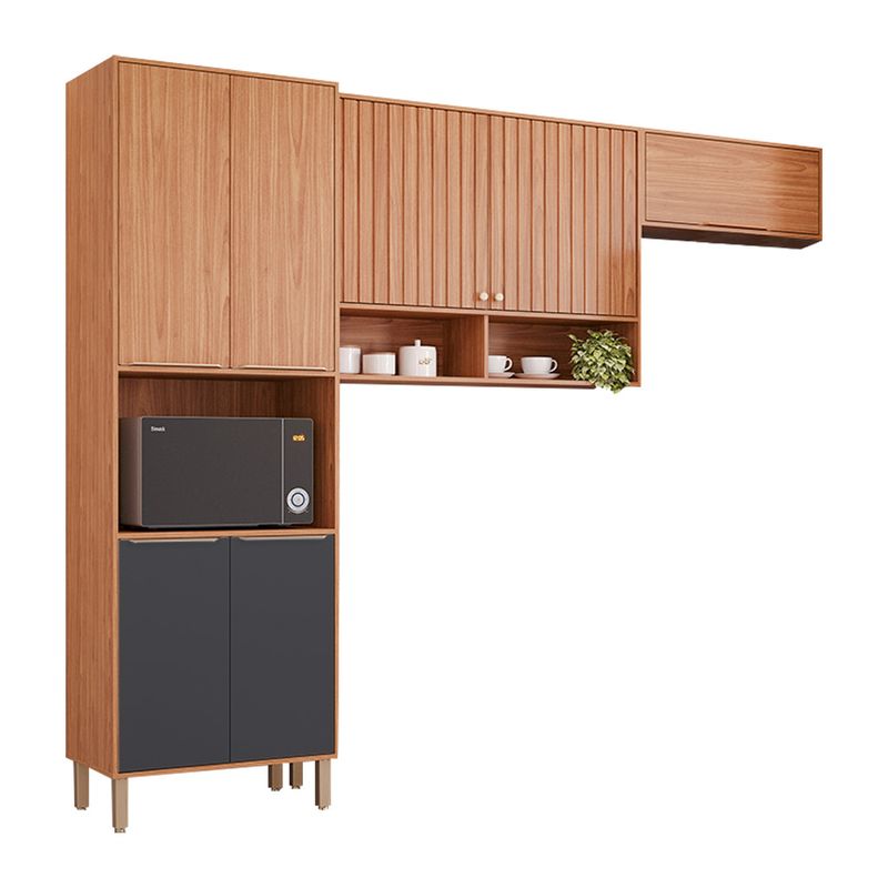 Cozinha modulada MGM Divina 270cm 3 Peças 7 Portas - Cinamomo