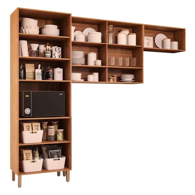 Cozinha modulada MGM Divina 270cm 3 Peças 7 Portas - Cinamomo