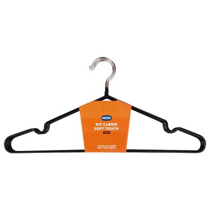 Kit Cabides Mor Soft Touch PVC 06 Unidades - Preto Kit Cabides Mor Soft Touch PVC 06 Unidades - Preto