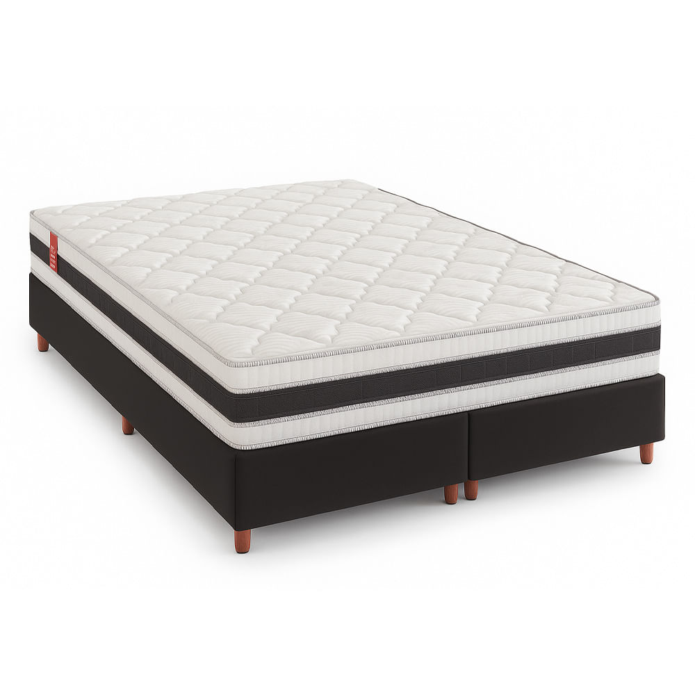 Colchão Queen Reconflex Max Saúde Premium Selado D45 158cm + Box Tozatto Uni