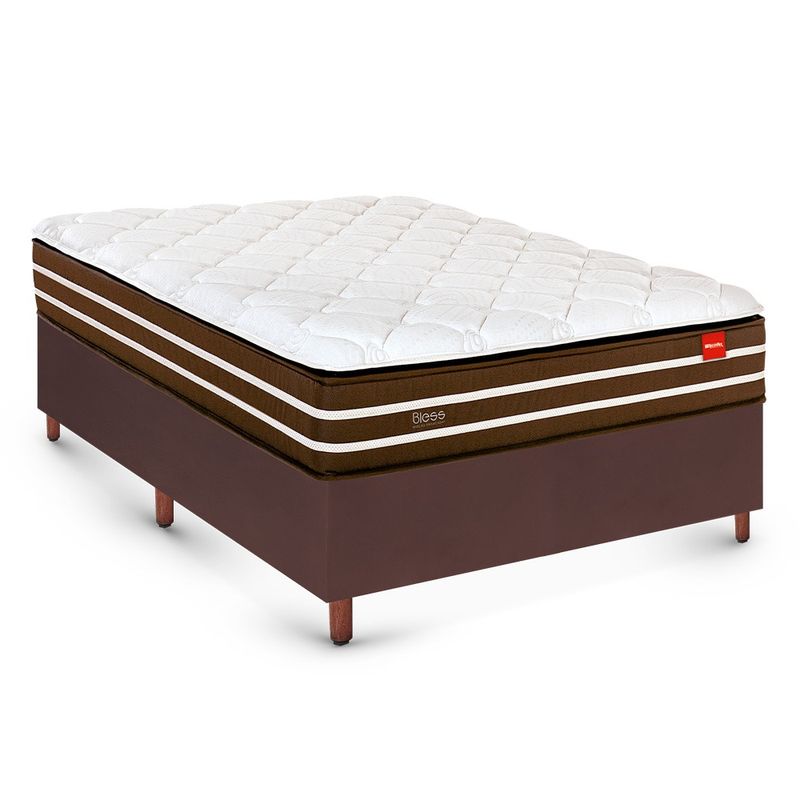 BLESS N°80 Sleeveliner .Ancient Forest Colchão Bless Reconflex D26 + Box Tozatto Casal 138cm - Marrom