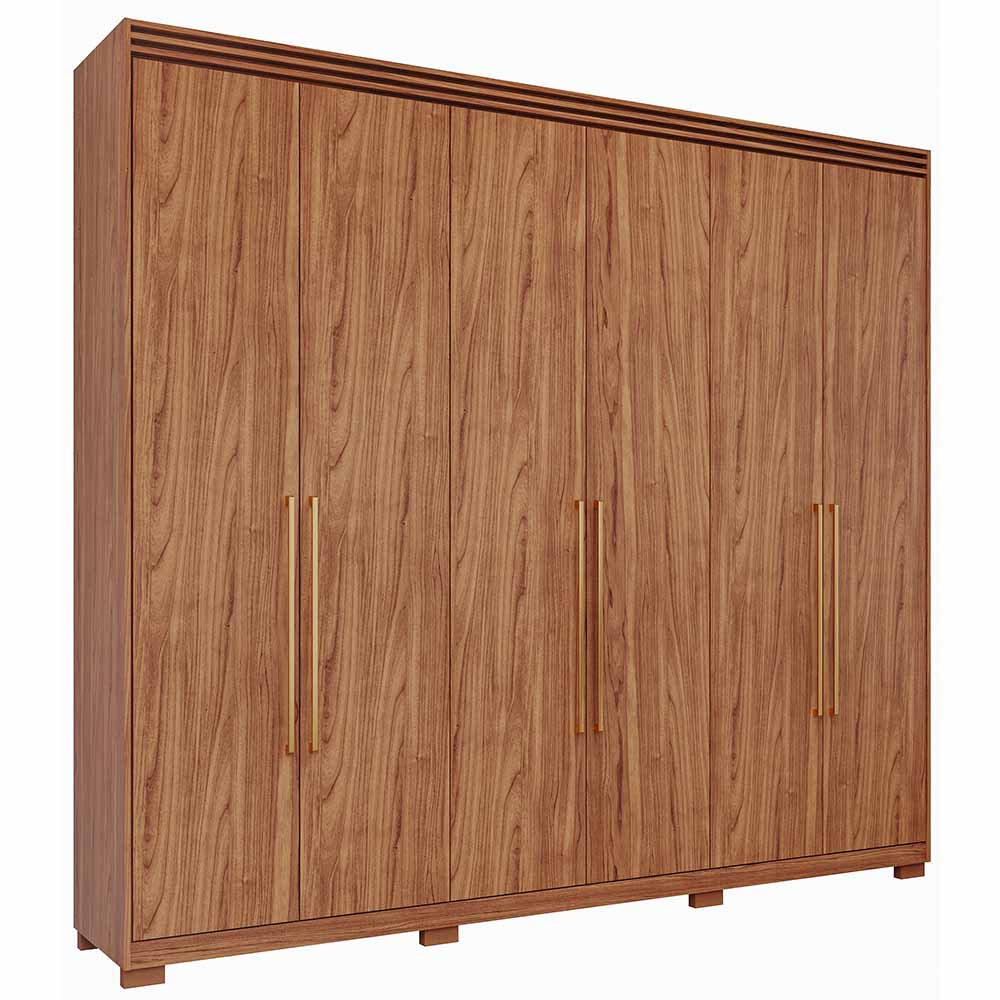 Guarda Roupa Panan Aurora 6 Portas com Espelho - Cinamomo