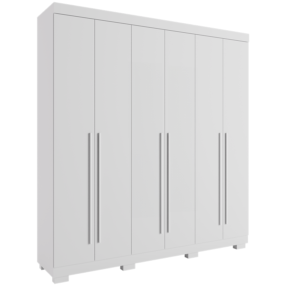 Guarda Roupa ACP Agata 6 Portas com Pés - Branco