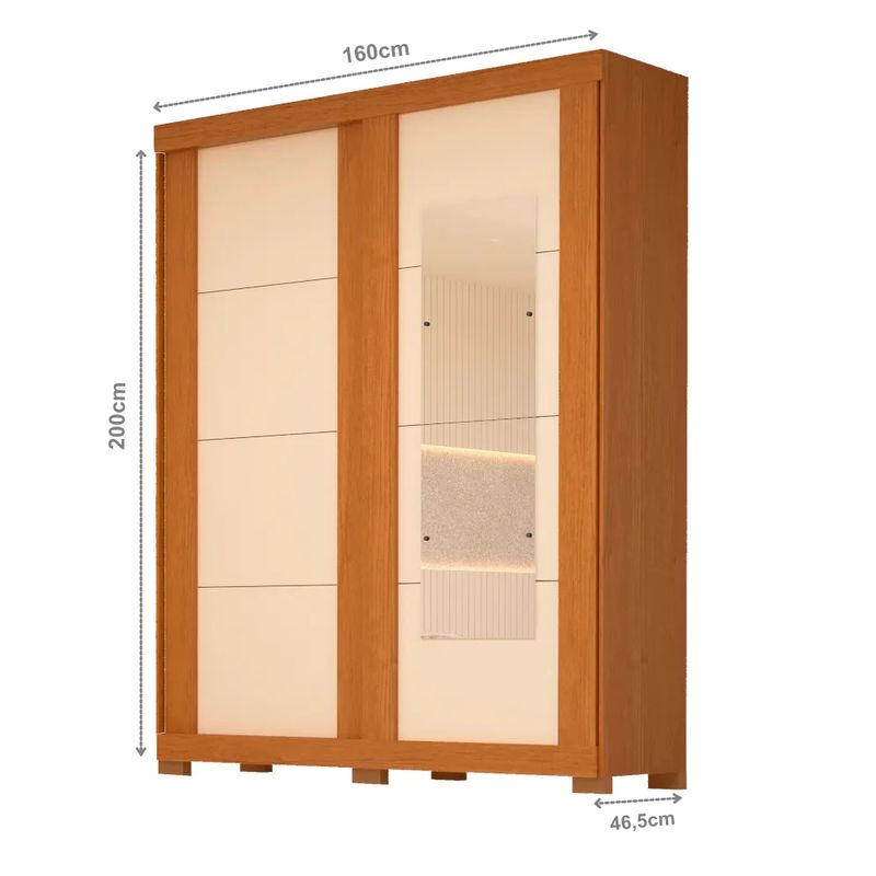 Guarda Roupa ACP Helena 2 P - Cinamomo/Off White - Moveis Linhares