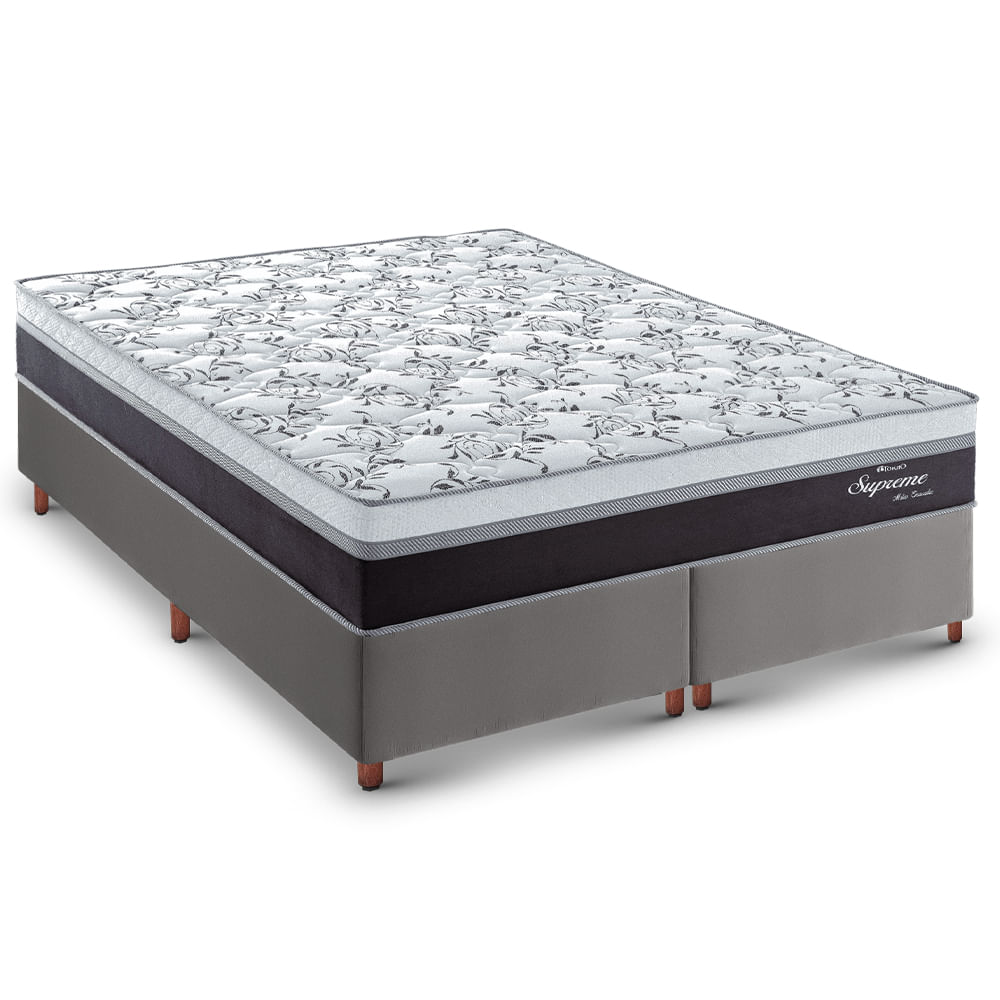 Colchão Queen Topázio Supreme D26 158cm + Base Tozzato Uni
