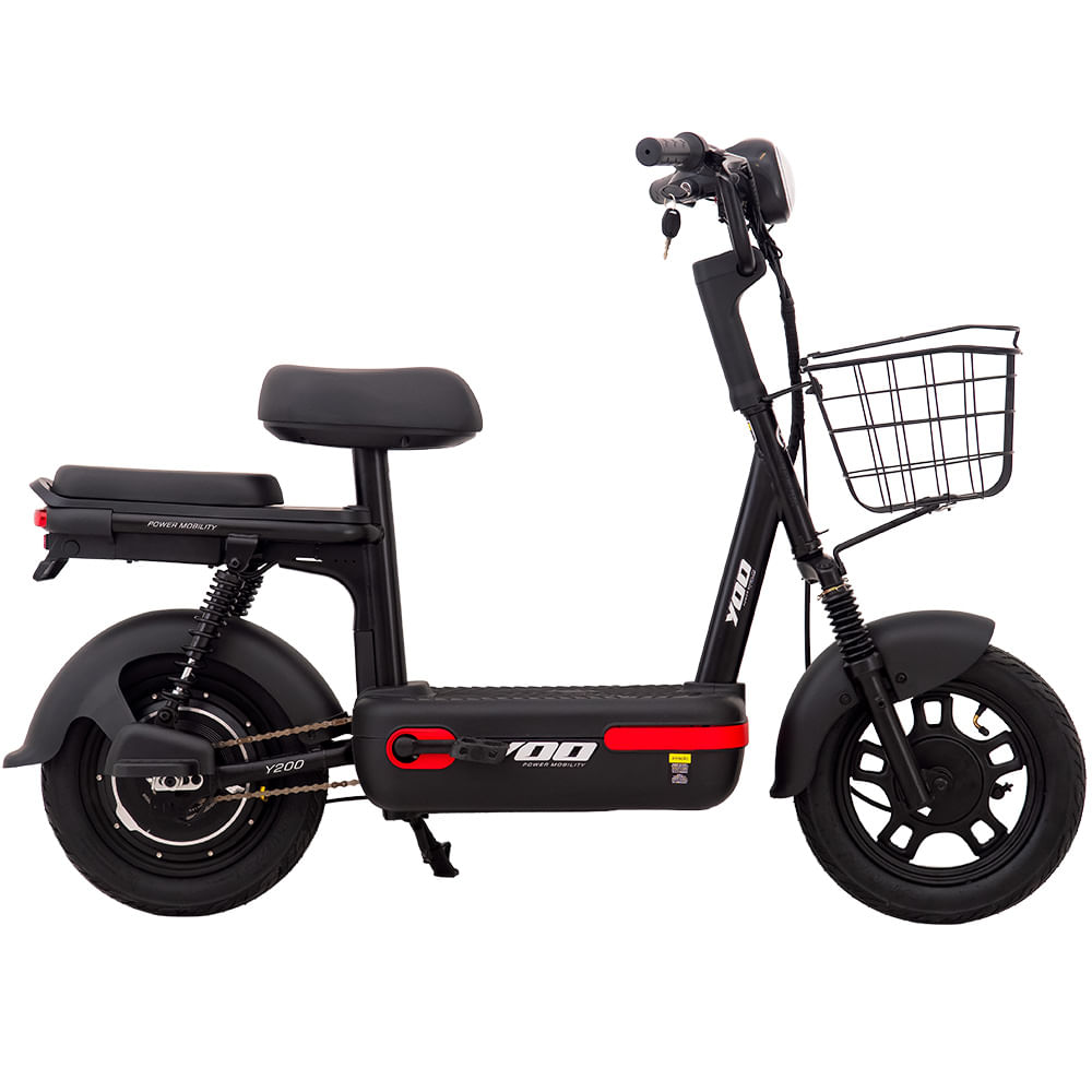 Bicicleta Elétrica Autopropelido Yoo 350W - Preto/Vermelho