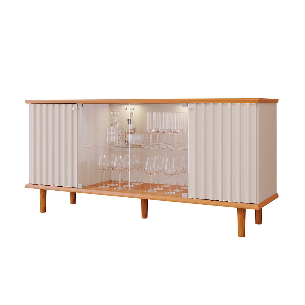 Aparador Buffet Cimol Janice 4 Portas - Cinamomo/Off White