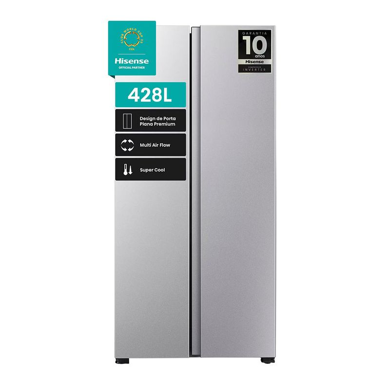 Geladeira Hisense Side By Side 428 Litros Inverter Total Frost