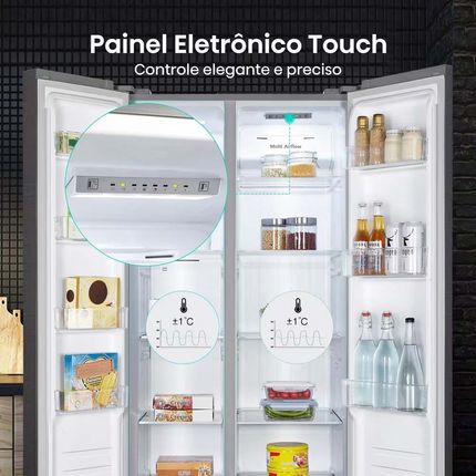 Geladeira Hisense Side By Side 428 Litros Inverter Total Frost