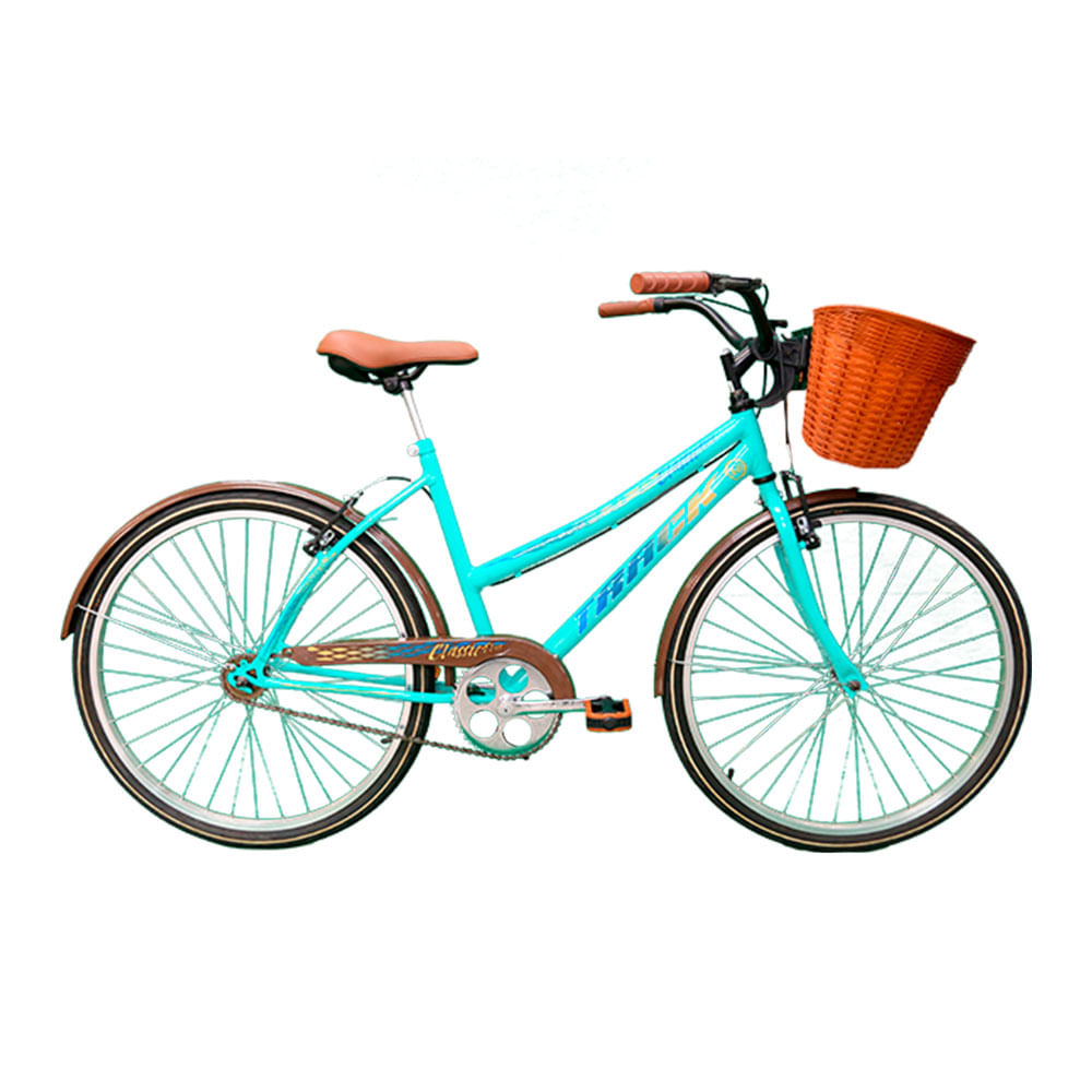 Bicicleta Track TK3 Confort Classic Plus Aro 26 Retrô - Azul Anis