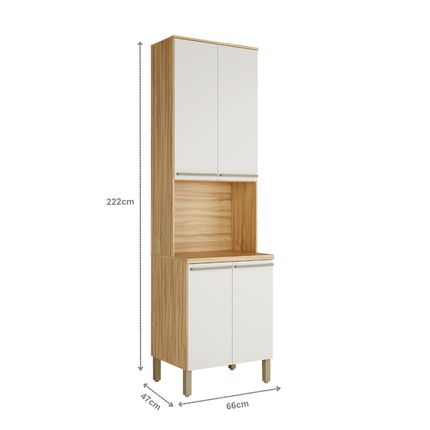 Paneleiro Ronipa Napoli Prime com 4 Portas - Amêndoa/Off White