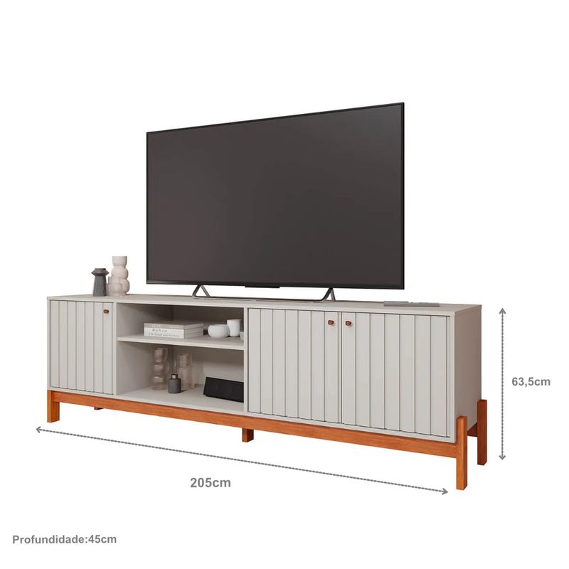 Bancada Permóbili Holanda 100% MDF - Off White/Cinamomo - Moveis