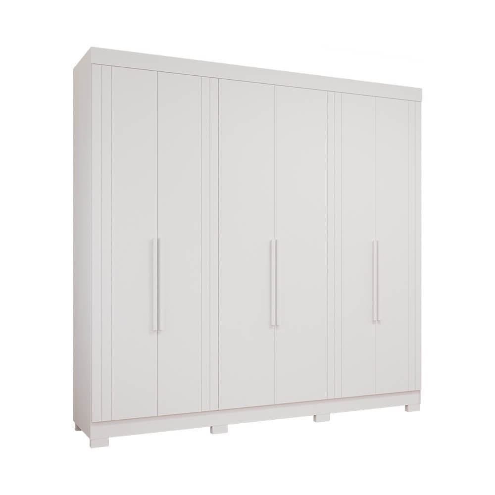 Guarda Roupa Panan Cecilia 6 Portas com Pés 100% MDF - Branco