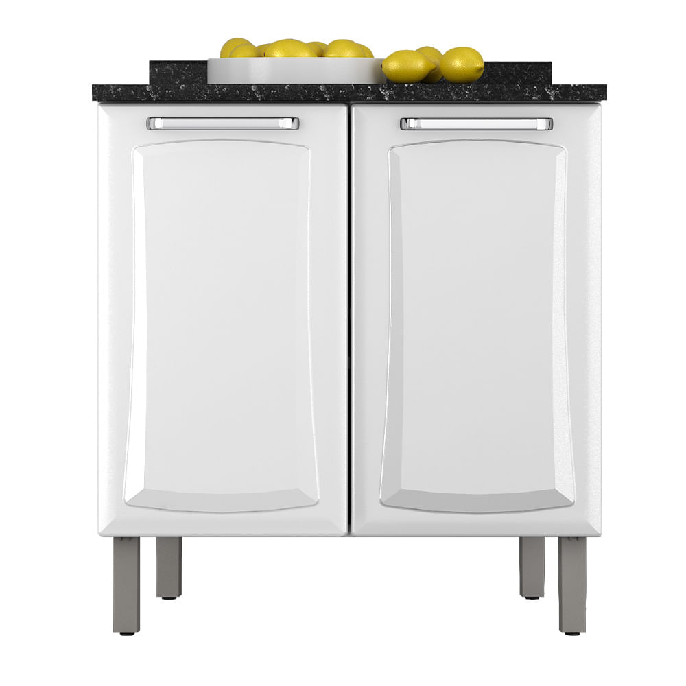Balcão Itatiaia Tarsila 80cm 02 Portas em Aço - Branco