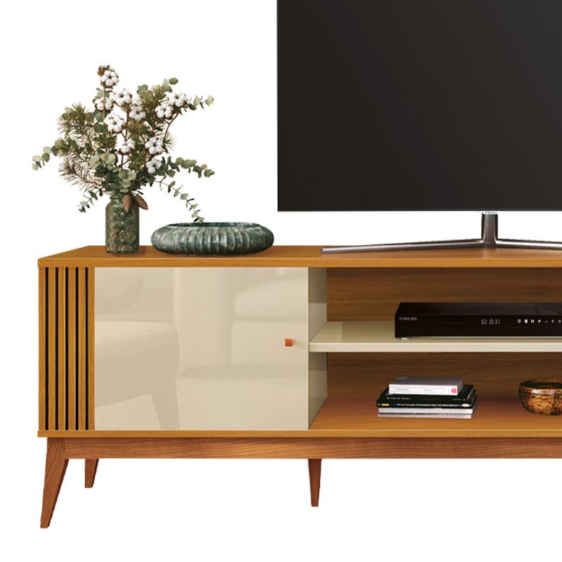 Bancada EDN Legacy para TVs até 75'' - Off White/Cedro - Moveis