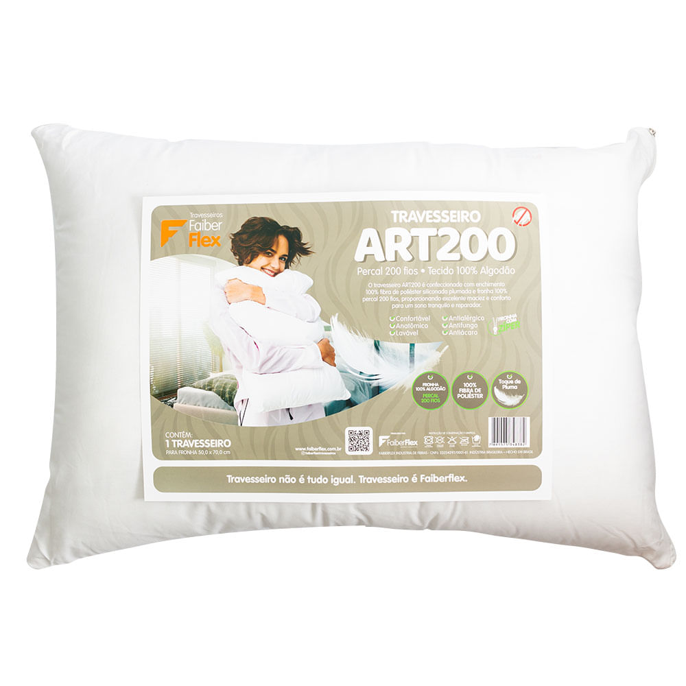 Travesseiro Faiberflex Percal 200 Fios - Branco
