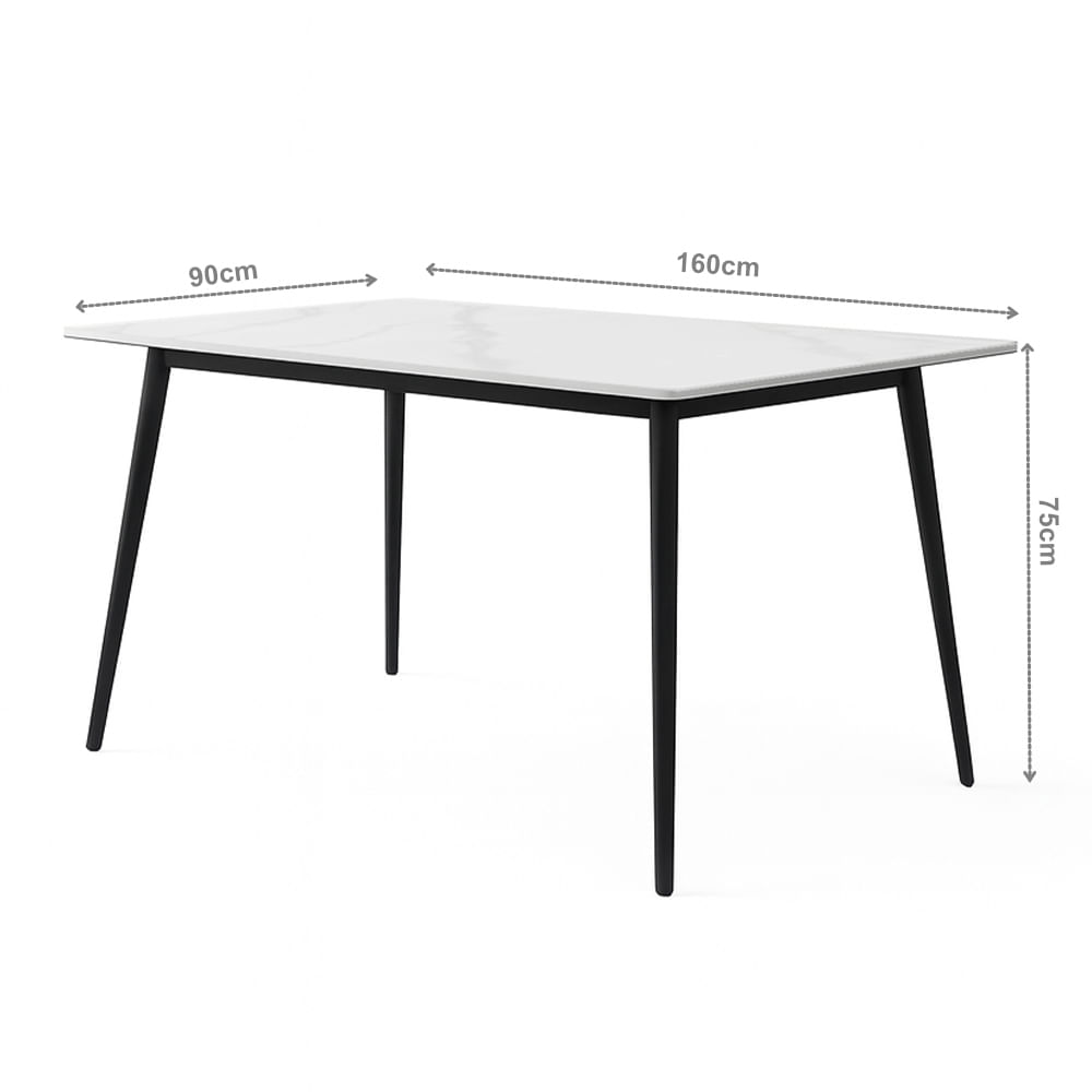Conjunto Mesa Tianjin Diamante 160cm com 6 Cadeiras de Plástico Elomio ...