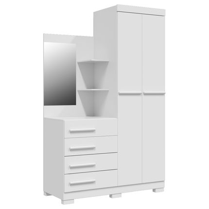 Guarda Roupa ACP Melissa 2 Portas e 4 gavetas com Espelho Guarda Roupa ACP Melissa 2 Portas e 4 gavetas com Espelho