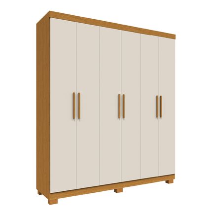 Guarda Roupa ACP Lana 6 Portas - Cinamomo/Off White Guarda Roupa ACP Lana 6 Portas - Cinamomo/Off White
