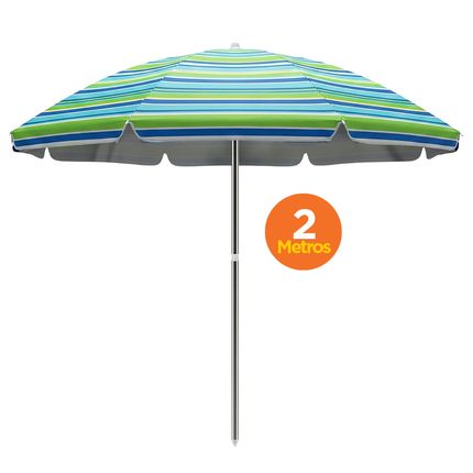 Guarda-Sol Elomio 2 Metros Silver Coating - Cores Sortidas