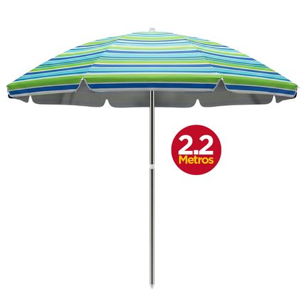 Guarda-Sol Elomio 2,2 Metros Silver Coating - Cores Sortidas