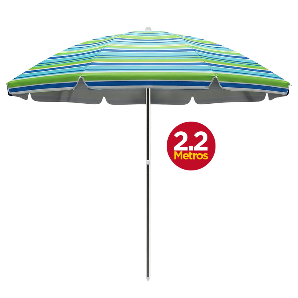Guarda-Sol Elomio 2,2 Metros Silver Coating - Cores Sortidas