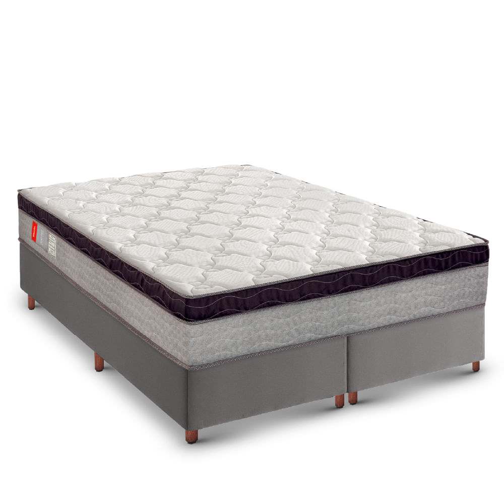 Colchão Ortopédico D28 Reconflex Gold Flex Plus + Box Casal Queen Tozatto Uni Naturale 158cm - Rústico Cinza