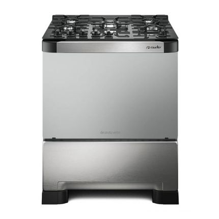 Fogão 5 Bocas Decorato Vetro G3 Mueller Automático Bivolt - Inox Fogão 5 Bocas Decorato Vetro G3 Mueller Automático Bivolt - Inox