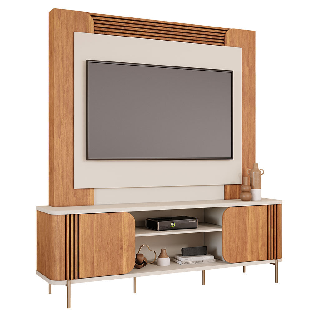 Home para TV de até 60'' Permóbili Chicago - Off White/Cinamomo