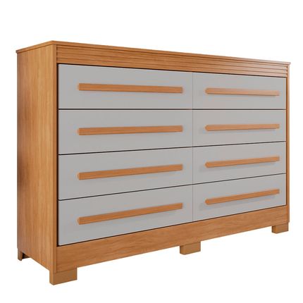 Cômoda Benetil California com 8 Gavetas - Cinamomo/Off Arenas