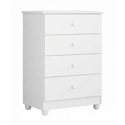 Cômoda Tigus Soft com 4 Gavetas - Branca Cômoda Tigus Soft com 4 Gavetas - Branca