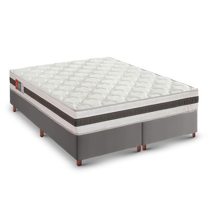 Colchão King Reconflex Max Saúde Premium Selado D45 192cm + Box Tozatto Uni Cinza