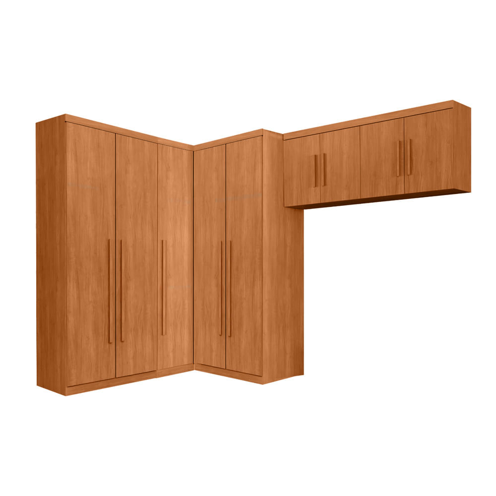 Guarda Roupa Modulado Benetil Dallas Canto 9 Portas e 3 Gavetas - Cinamomo