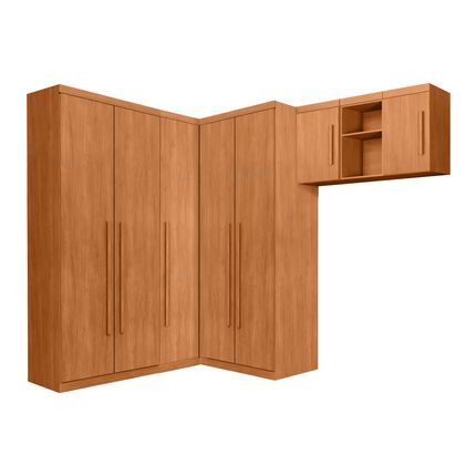 Guarda Roupa Modulado Benetil Dallas Solteiro 7 Portas e 3 Gavetas - Cinamomo