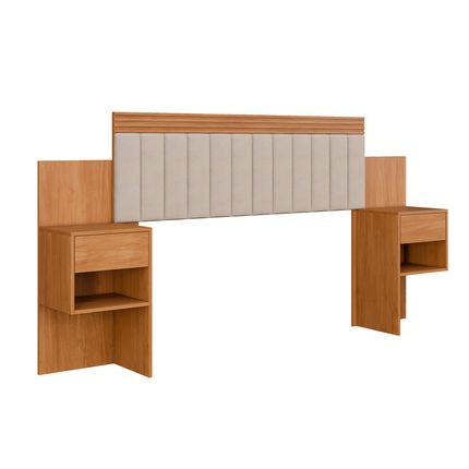 Cabeceira Estofada para Casal Extensiva Master Benetil com Gaveta - Cinamomo Cabeceira Estofada para Casal Extensiva Master Benetil com Gaveta - Cinamomo
